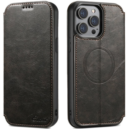 Suteni J05 Leather Magnetic MagSafe Phone Case