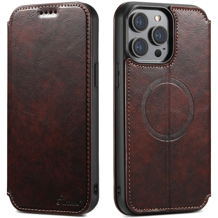 Suteni J05 Leather Magnetic MagSafe Phone Case