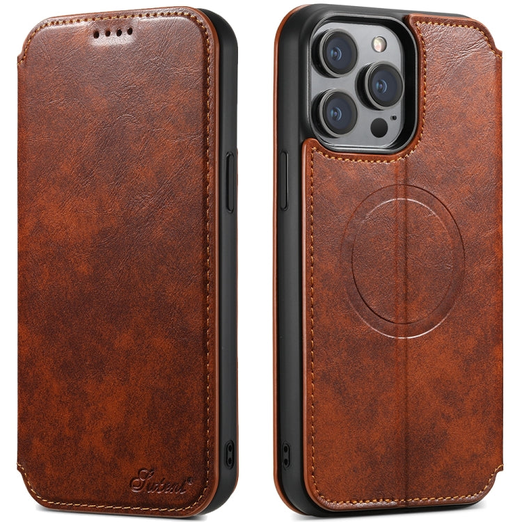 Suteni J05 Leather Magnetic MagSafe Phone Case