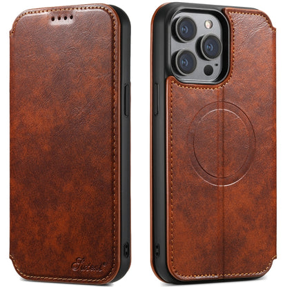 Suteni J05 Leather Magnetic MagSafe Phone Case