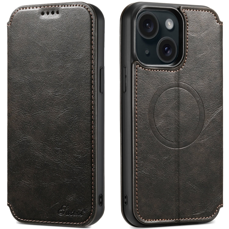 Suteni J05 Leather Magnetic MagSafe Phone Case