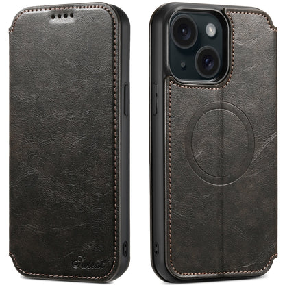 Suteni J05 Leather Magnetic MagSafe Phone Case