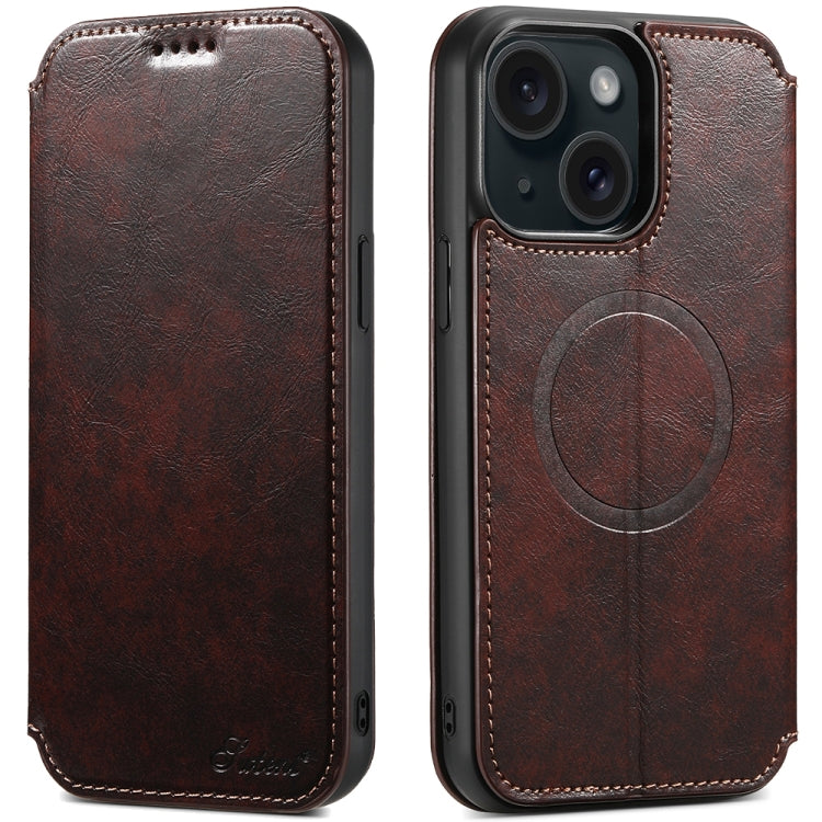 Suteni J05 Leather Magnetic MagSafe Phone Case