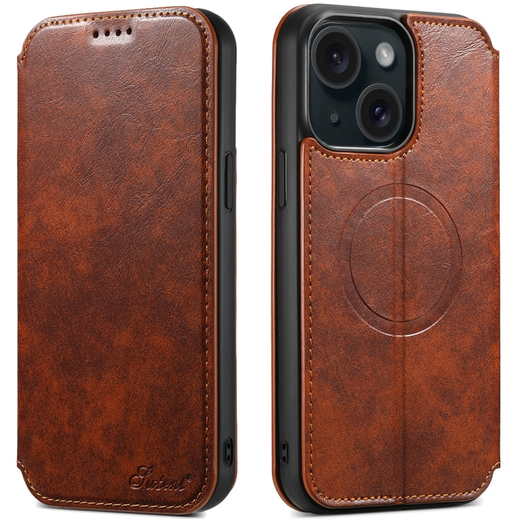 Suteni J05 Leather Magnetic MagSafe Phone Case