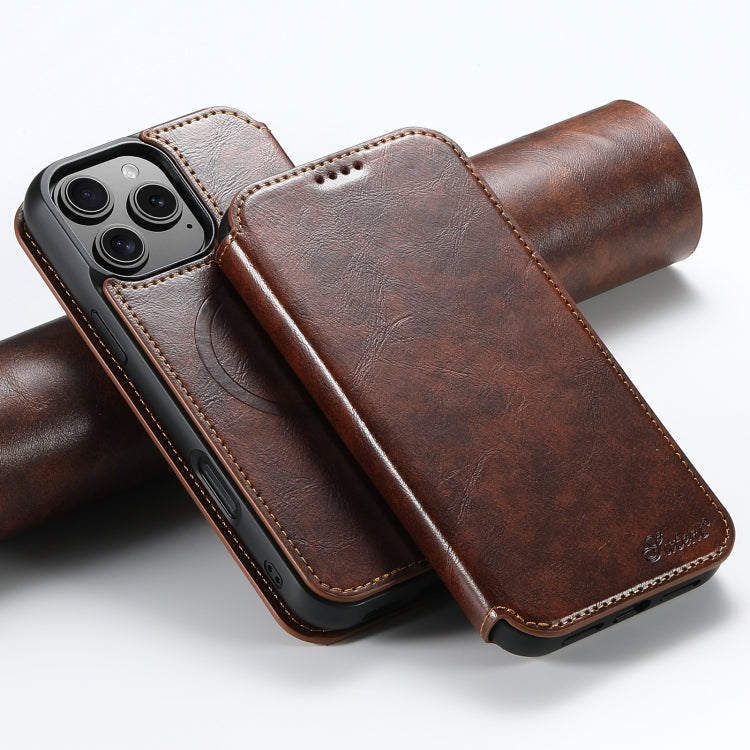 Suteni J05 Leather Magnetic MagSafe Phone Case, For iPhone 17 Pro Max, For iPhone 17 Pro, For iPhone 17, For iPhone Air, For iPhone 16 Pro Max, For iPhone 16 Pro, For iPhone 16 Plus, For iPhone 16, For iPhone 15 Pro Max, For iPhone 15 Pro              ...