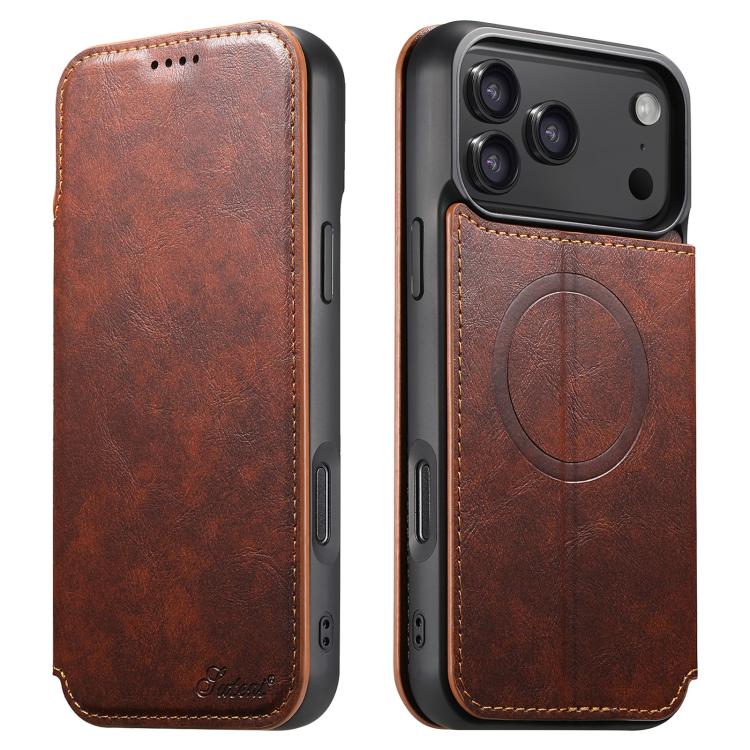 Suteni J05 Leather Magnetic MagSafe Phone Case, For iPhone 18, For iPhone 18 Pro, For iPhone 18 Pro Max, For iPhone 17 Pro Max, For iPhone 17 Pro, For iPhone 17, For iPhone 17 AIr, For iPhone 16 Pro Max, For iPhone 16 Pro, For iPhone 16 Plus           ...