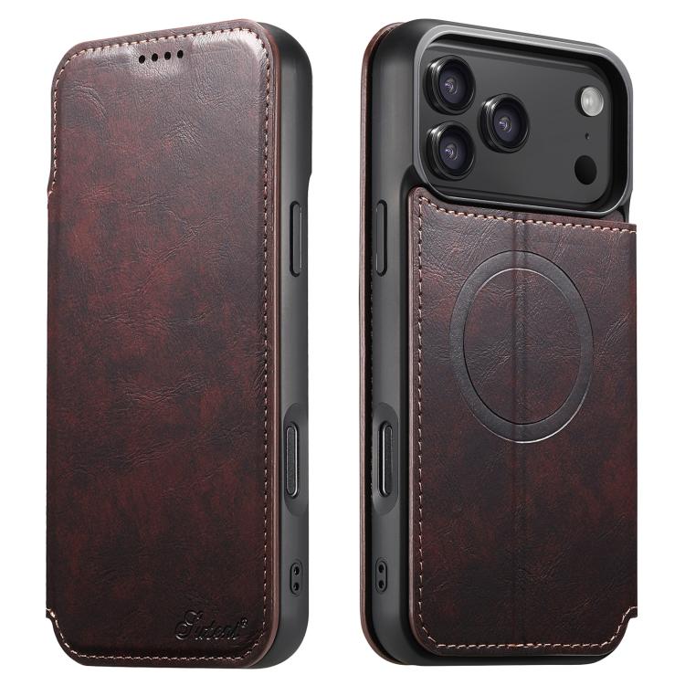 Suteni J05 Leather Magnetic MagSafe Phone Case