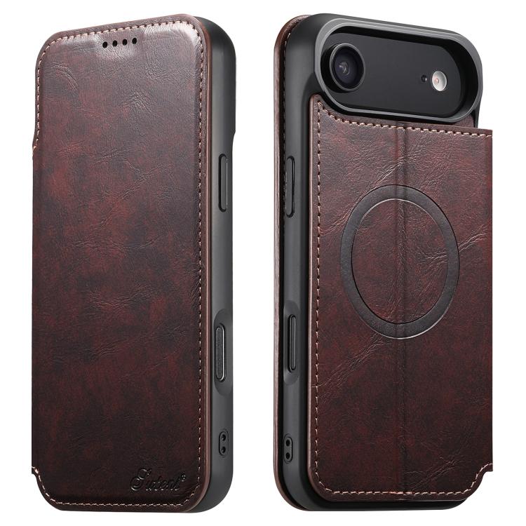 Suteni J05 Leather Magnetic MagSafe Phone Case, For iPhone 17 Pro Max, For iPhone 17 Pro, For iPhone 17, For iPhone Air, For iPhone 16 Pro Max, For iPhone 16 Pro, For iPhone 16 Plus, For iPhone 16, For iPhone 15 Pro Max, For iPhone 15 Pro              ...