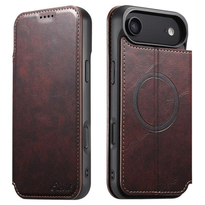 Suteni J05 Leather Magnetic MagSafe Phone Case, For iPhone 17 Pro Max, For iPhone 17 Pro, For iPhone 17, For iPhone Air, For iPhone 16 Pro Max, For iPhone 16 Pro, For iPhone 16 Plus, For iPhone 16, For iPhone 15 Pro Max, For iPhone 15 Pro              ...