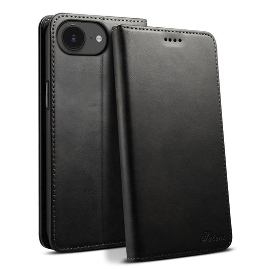 Suteni Calf Texture Horizontal Flip Leather Phone Case, For iPhone 17e / 16e, For iPhone 17 Pro Max, For iPhone 17 Pro, For iPhone 17, For iPhone Air, For iPhone 16 Pro Max, For iPhone 16 Pro, For iPhone 16 Plus, For iPhone 16, For iPhone 15 Pro Max   ...