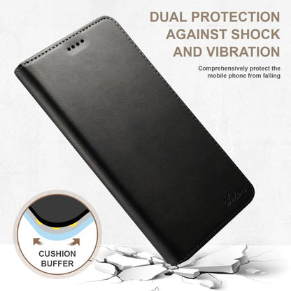 Suteni Calf Texture Horizontal Flip Leather Phone Case, For iPhone 17e / 16e, For iPhone 17 Pro Max, For iPhone 17 Pro, For iPhone 17, For iPhone Air, For iPhone 16 Pro Max, For iPhone 16 Pro, For iPhone 16 Plus, For iPhone 16, For iPhone 15 Pro Max   ...