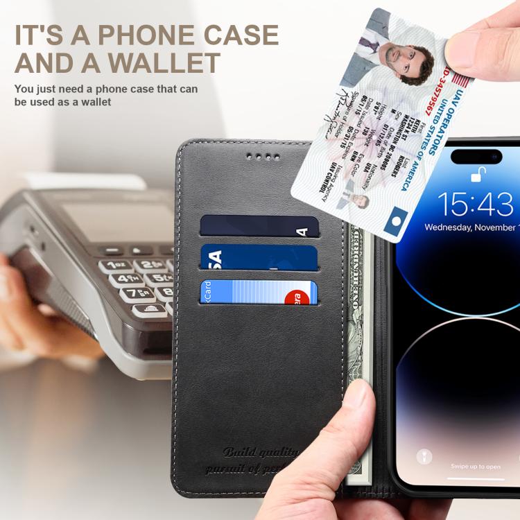 Suteni Calf Texture Horizontal Flip Leather Phone Case, For iPhone 17e / 16e, For iPhone 17 Pro Max, For iPhone 17 Pro, For iPhone 17, For iPhone Air, For iPhone 16 Pro Max, For iPhone 16 Pro, For iPhone 16 Plus, For iPhone 16, For iPhone 15 Pro Max   ...