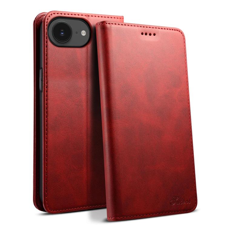 Suteni Calf Texture Horizontal Flip Leather Phone Case, For iPhone 17e / 16e, For iPhone 17 Pro Max, For iPhone 17 Pro, For iPhone 17, For iPhone Air, For iPhone 16 Pro Max, For iPhone 16 Pro, For iPhone 16 Plus, For iPhone 16, For iPhone 15 Pro Max   ...