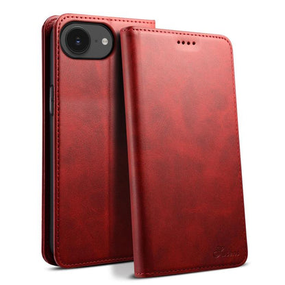 Suteni Calf Texture Horizontal Flip Leather Phone Case, For iPhone 17e / 16e, For iPhone 17 Pro Max, For iPhone 17 Pro, For iPhone 17, For iPhone Air, For iPhone 16 Pro Max, For iPhone 16 Pro, For iPhone 16 Plus, For iPhone 16, For iPhone 15 Pro Max   ...