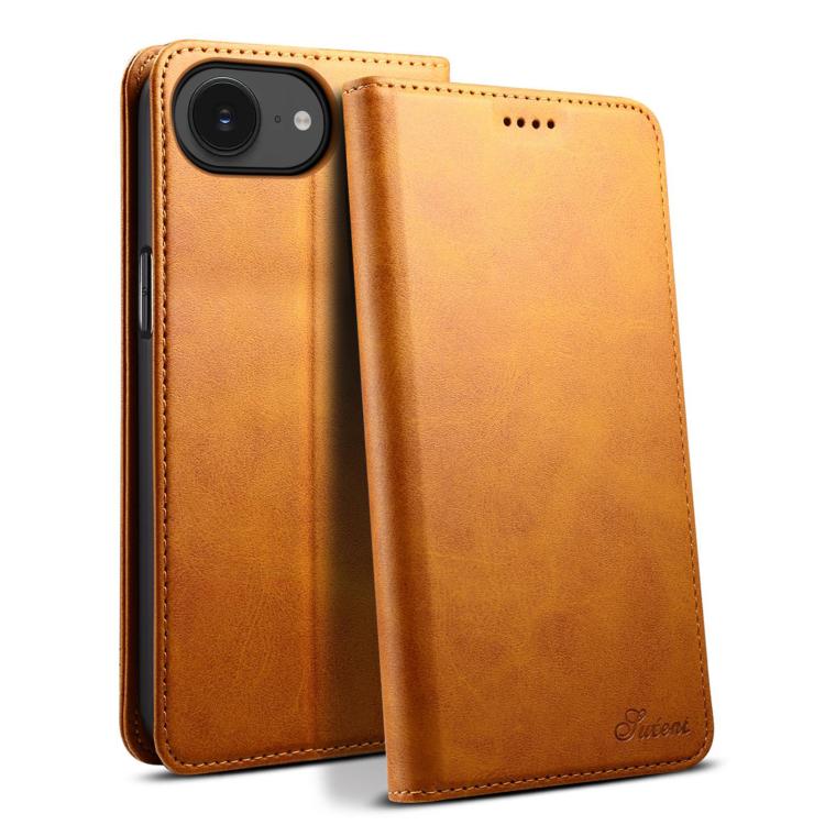 Suteni Calf Texture Horizontal Flip Leather Phone Case, For iPhone 17e / 16e, For iPhone 17 Pro Max, For iPhone 17 Pro, For iPhone 17, For iPhone Air, For iPhone 16 Pro Max, For iPhone 16 Pro, For iPhone 16 Plus, For iPhone 16, For iPhone 15 Pro Max   ...