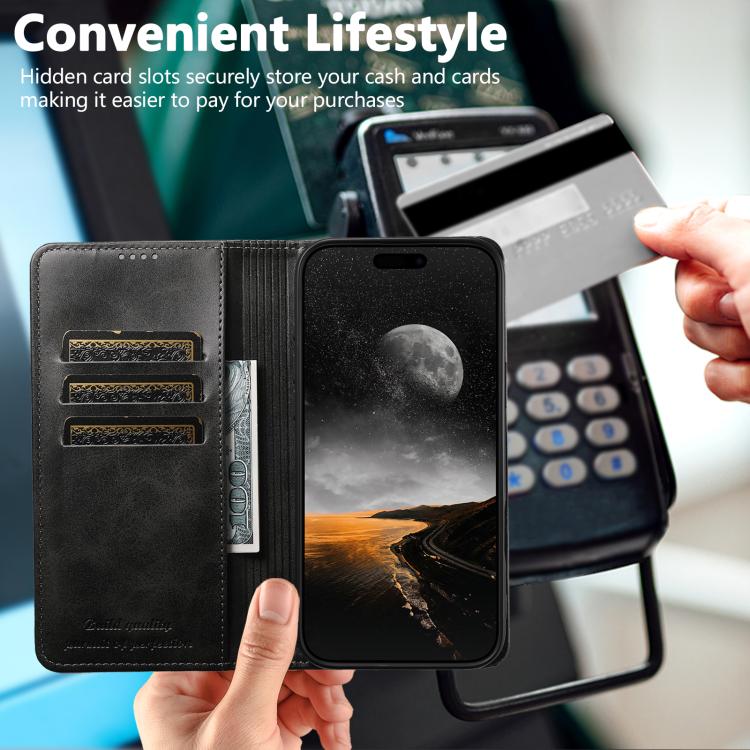 Suteni Calf Texture Horizontal Flip Leather Phone Case, For iPhone 18, For iPhone 18 Pro, For iPhone 18 Pro Max, For iPhone 17 Pro Max, For iPhone 17 Pro, For iPhone 17, For iPhone Air, For iPhone 16 Pro Max, For iPhone 16 Pro, For iPhone 16 Plus      ...