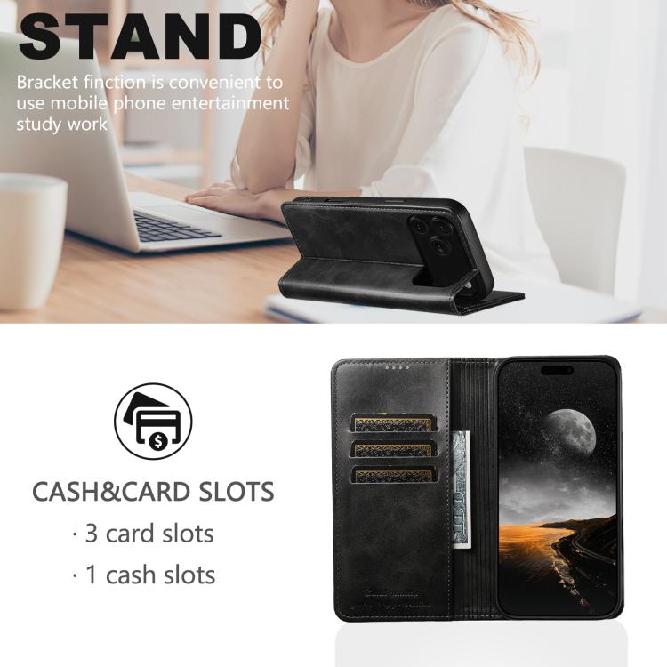 Suteni Calf Texture Horizontal Flip Leather Phone Case, For iPhone 18, For iPhone 18 Pro, For iPhone 18 Pro Max, For iPhone 17 Pro Max, For iPhone 17 Pro, For iPhone 17, For iPhone Air, For iPhone 16 Pro Max, For iPhone 16 Pro, For iPhone 16 Plus      ...