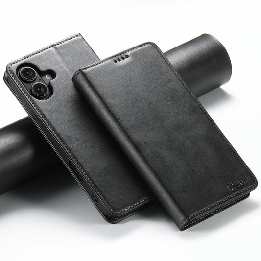 Suteni Kalbsleder-Textur Horizontal aufklappbare Handyhülle, Für iPhone 17e / 16e, Für iPhone 17 Pro Max, Für iPhone 17 Pro, Für iPhone 17, Für iPhone Air, Für iPhone 16 Pro Max, Für iPhone 16 Pro, Für iPhone 16 Plus, Für iPhone 16, Für iPhone 15 Pro Max