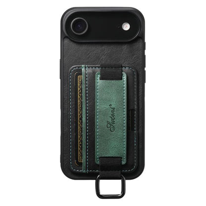 Suteni H13 Card Wallet Wrist Strap Holder PU Phone Case, For iPhone 18 Pro, For iPhone 18 Pro Max, For iPhone 17 Pro Max, For iPhone 17 Pro, For iPhone 17, For iPhone  Air, For iPhone 16 Pro Max, For iPhone 16 Pro, For iPhone 16 Plus, For iPhone 16    ...