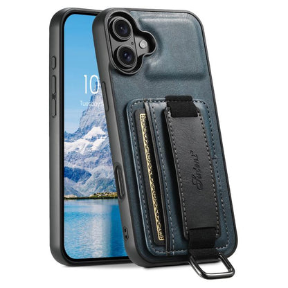 Suteni H13 Card Wallet Wrist Strap Holder PU Phone Case, For iPhone 18, For iPhone 18 Pro, For iPhone 18 Pro Max, For iPhone 17 Pro Max, For iPhone 17 Pro, For iPhone 17, For iPhone  Air, For iPhone 16 Pro Max, For iPhone 16 Pro, For iPhone 16 Plus    ...