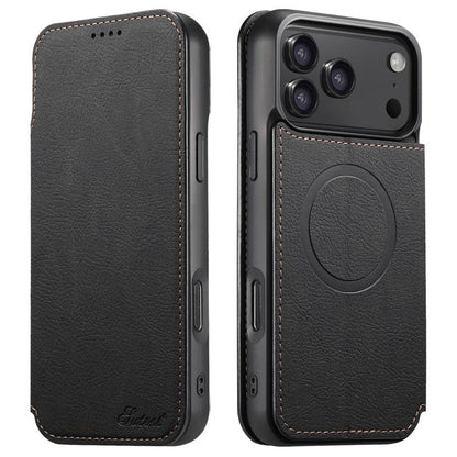 Suteni J06 Retro Matte Litchi Texture Leather MagSafe Phone Case, For iPhone 18, For iPhone 18 Pro, For iPhone 18 Pro Max, For iPhone 17 Pro Max, For iPhone 17 Pro, For iPhone 17, For iPhone Air, For iPhone 16 Pro Max, For iPhone 16 Pro                ...