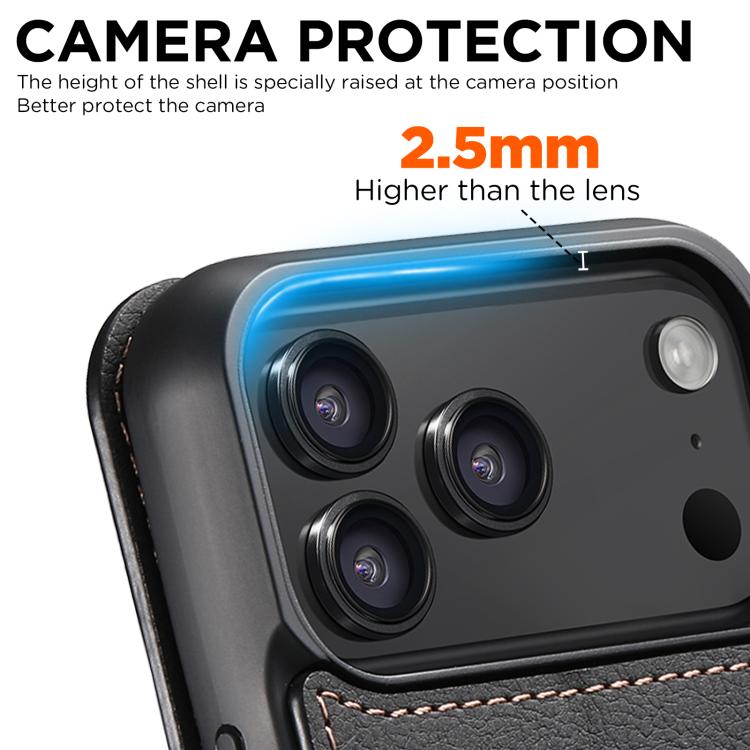Suteni J06 Retro Matte Litchi Texture Leather MagSafe Phone Case, For iPhone 18, For iPhone 18 Pro, For iPhone 18 Pro Max, For iPhone 17 Pro Max, For iPhone 17 Pro, For iPhone 17, For iPhone Air, For iPhone 16 Pro Max, For iPhone 16 Pro                ...