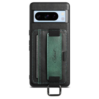 Suteni H13 Card Wallet Wrist Strap Holder PU Phone Case, For Googel Pixel 11 Pro XL, For Googel Pixel 11, For Googel Pixel 11 Pro, For Googel Pixel 10 Pro XL, For Googel Pixel 10 Pro, For Googel Pixel 10, For Google Pixel 9 Pro XL, For Googel Pixel 9 P...