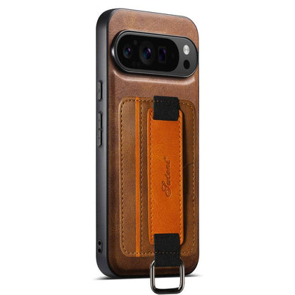 Suteni H13 Card Wallet Wrist Strap Holder PU Phone Case, For Googel Pixel 11 Pro XL, For Googel Pixel 11, For Googel Pixel 11 Pro, For Googel Pixel 10 Pro XL, For Googel Pixel 10 Pro, For Googel Pixel 10, For Google Pixel 9 Pro XL, For Googel Pixel 9 P...