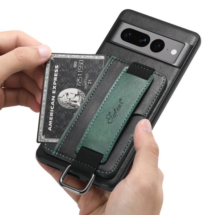 Suteni H13 Card Wallet Wrist Strap Holder PU Phone Case, For Googel Pixel 11 Pro XL, For Googel Pixel 11, For Googel Pixel 11 Pro, For Googel Pixel 10 Pro XL, For Googel Pixel 10 Pro, For Googel Pixel 10, For Google Pixel 9 Pro XL, For Googel Pixel 9 P...