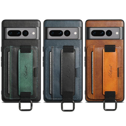 Suteni H13 Card Wallet Wrist Strap Holder PU Phone Case, For Googel Pixel 11 Pro XL, For Googel Pixel 11, For Googel Pixel 11 Pro, For Googel Pixel 10 Pro XL, For Googel Pixel 10 Pro, For Googel Pixel 10, For Google Pixel 9 Pro XL, For Googel Pixel 9 P...