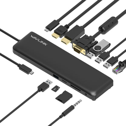 WAVLINK WL-UMD04 Portable USB-C to HD / DVI / VGA Slim Converter Type-C Hub Adapter, WAVLINK WL-UMD04