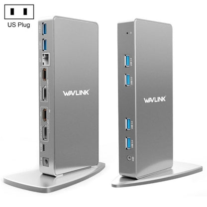 WAVLINK WL-UG69DK7 Laptops Type-C Universal Desktop Docking Station Aluminum Alloy HUB Adapter, UG69DK7
