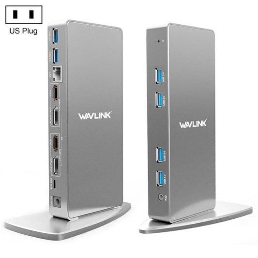 WAVLINK WL-UG69DK7 Stations d'accueil universelles de bureau USB-C pour ordinateurs portables Adaptateur de hub en alliage d'aluminium, UG69DK7