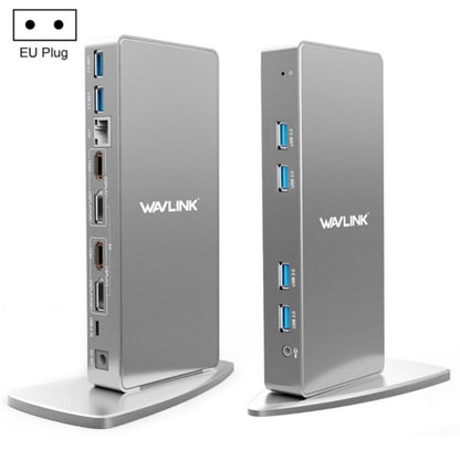 WAVLINK WL-UG69DK7 Laptops Type-C Universal Desktop Docking Station Aluminum Alloy HUB Adapter, UG69DK7