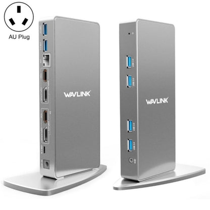 WAVLINK WL-UG69DK7 Laptops Type-C Universal Desktop Docking Station Aluminum Alloy HUB Adapter, UG69DK7
