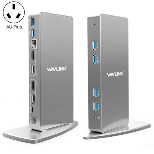 WAVLINK WL-UG69DK7 Stations d'accueil universelles de bureau USB-C pour ordinateurs portables Adaptateur de hub en alliage d'aluminium, UG69DK7
