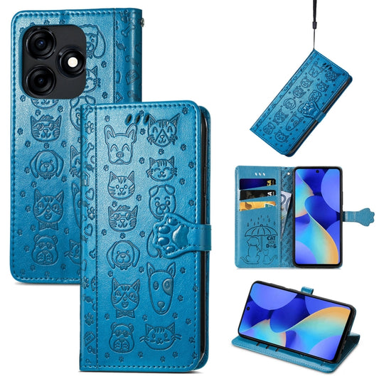 Cat and Dog Embossed Leather Phone Case, For Tecno Spark 20, For Tecno Pop 8 4G, For Tecno Camon 20 Premier, For Tecno Camon 20 Pro 5G, For Tecno Spark 10C, For Tecno Spark 10, For Tecno Spark 10 Pro, For Tecno Pova 4 Pro, For Tecno Pova 4 4G          ...