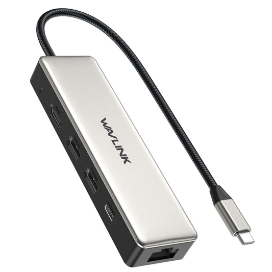 WAVLINK WL-UHP3414, station d'accueil USB-C HUB avec alimentation 100W, 10 Gbit/s, HDMI 4K, 3 ports USB 3.2 Gen 2 et port Ethernet 2,5 G, UHP3414