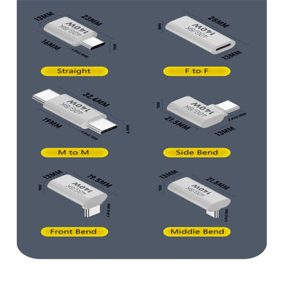 USB 3.1 Type-C 40Gbps 8K Transmission Adapter 140W 5A Charge, Type-C Male to Male, Type-C Female to Female, Type-C Male to Female, Type-C Male to Female UP, Type-C Male to Female Side Bend, Type-C Male to Female Middle Bend