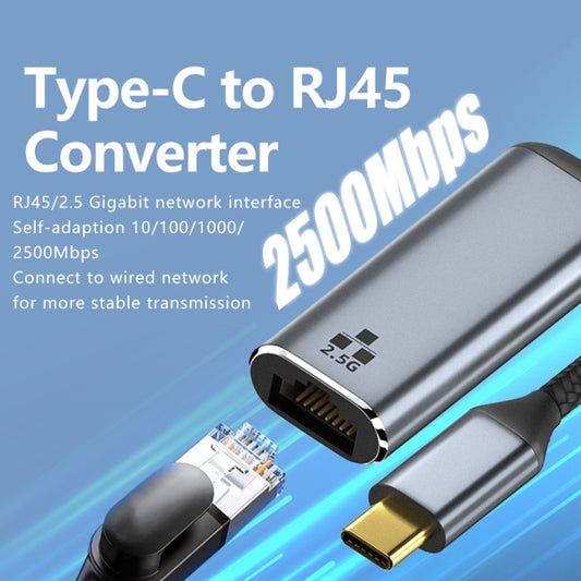 Type-C to RJ45 2500Mbps Ethernet Adapter, Type-C to RJ45
