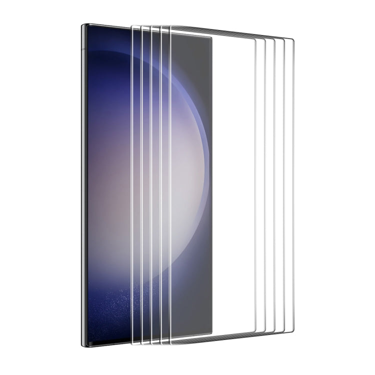 5pcs ENKAY 0.18mm High Aluminum-silicon Tempered Glass Film, Support Ultrasonic Fingerprint Unclock, For Samsung Galaxy S24 Ultra 5G, For Samsung Galaxy S24+ 5G, For Samsung Galaxy S24 5G