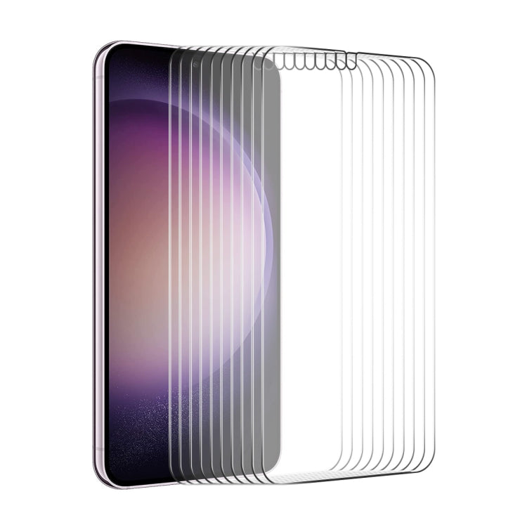 10pcs ENKAY 0.18mm High Aluminum-silicon Tempered Glass Film, Support Ultrasonic Fingerprint Unclock, For Samsung Galaxy S24 Ultra 5G, For Samsung Galaxy S24+ 5G, For Samsung Galaxy S24 5G