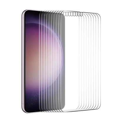 10pcs ENKAY 0.18mm High Aluminum-silicon Tempered Glass Film, Support Ultrasonic Fingerprint Unclock, For Samsung Galaxy S24 Ultra 5G, For Samsung Galaxy S24+ 5G, For Samsung Galaxy S24 5G