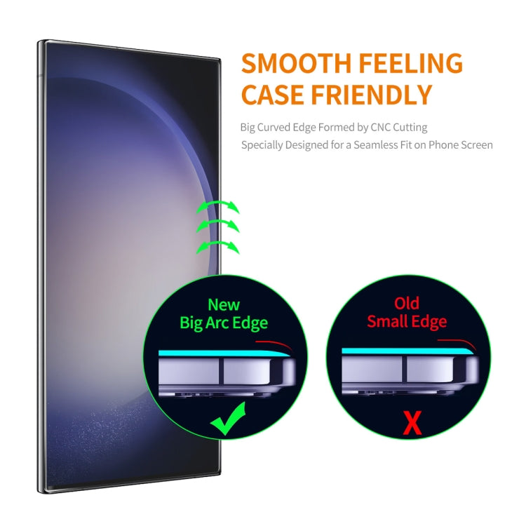 10pcs ENKAY 0.18mm High Aluminum-silicon Tempered Glass Film, Support Ultrasonic Fingerprint Unclock, For Samsung Galaxy S24 Ultra 5G, For Samsung Galaxy S24+ 5G, For Samsung Galaxy S24 5G