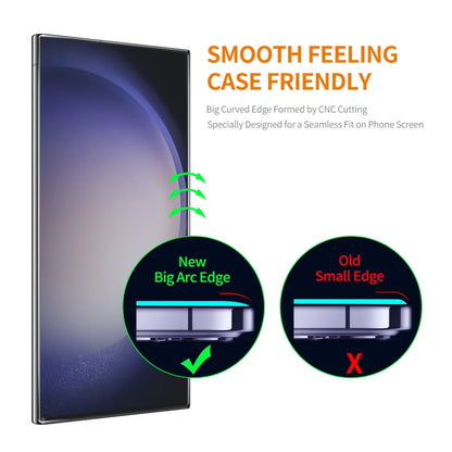 10pcs ENKAY 0.18mm High Aluminum-silicon Tempered Glass Film, Support Ultrasonic Fingerprint Unclock, For Samsung Galaxy S24 Ultra 5G, For Samsung Galaxy S24+ 5G, For Samsung Galaxy S24 5G