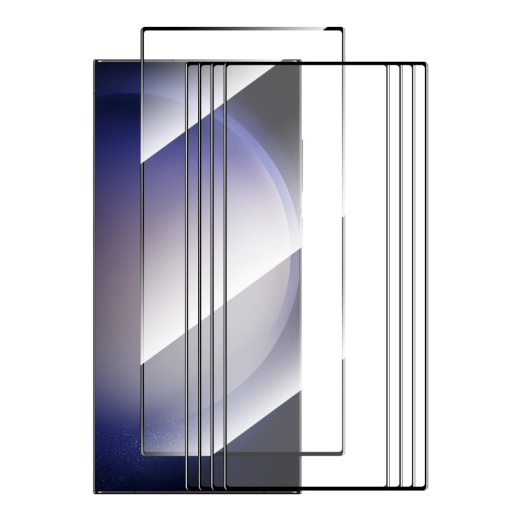 5pcs ENKAY Hat-Prince 0.18mm High Aluminum-silicon Tempered Glass Film, Support Ultrasonic Fingerprint Unclock, For Samsung Galaxy S24+ 5G, For Samsung Galaxy S24 5G, For Samsung Galaxy S24 Ultra 5G