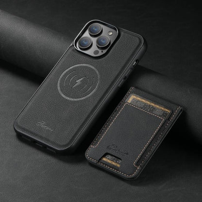 Suteni H17 Litchi Texture Leather MagSafe Detachable Wallet Phone Case, For iPhone 12 Pro, For iPhone 17e / 16e
