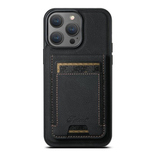 Suteni H17 Litchi Texture Leather MagSafe Detachable Wallet Phone Case, For iPhone 12 Pro, For iPhone 17e / 16e
