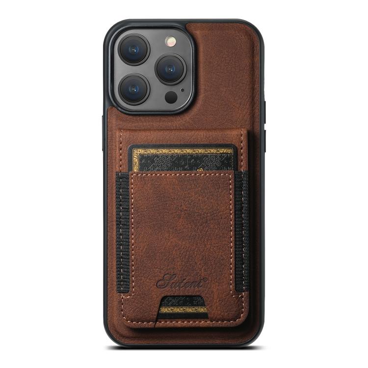 Suteni H17 Litchi Texture Leather MagSafe Detachable Wallet Phone Case, For iPhone 12 Pro, For iPhone 17e / 16e