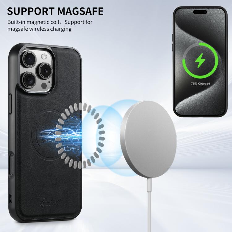 Suteni H17 Litchi Texture Leather MagSafe Detachable Wallet Phone Case, For iPhone 17e / 16e, For iPhone 17 Pro Max, For iPhone 17 Pro, For iPhone 17, For iPhone Air, For iPhone 16 Pro Max, For iPhone 16 Pro, For iPhone 16 Plus, For iPhone 16          ...